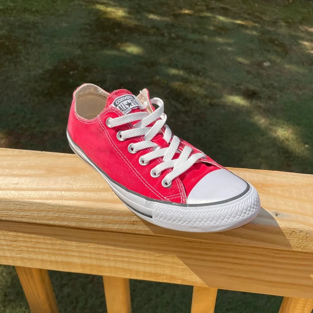 Converse Red Low-Top Canvas Sneakers - Picture 2 of 14